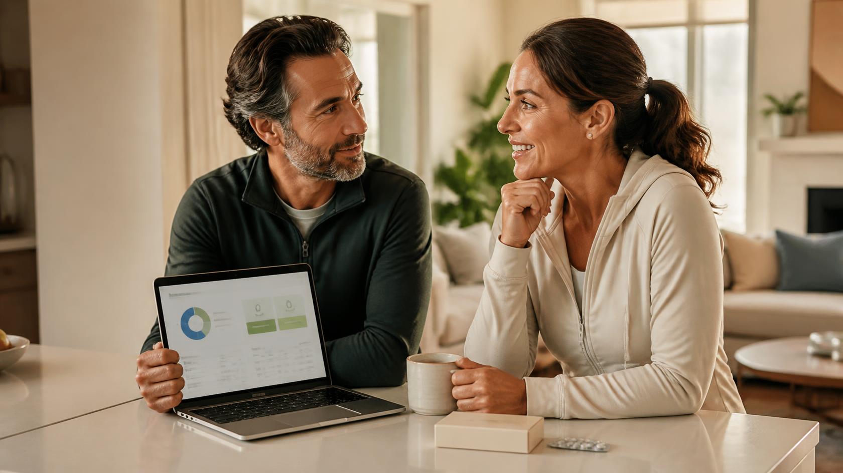 Two members reviewing their monthly provider-guided plan at home